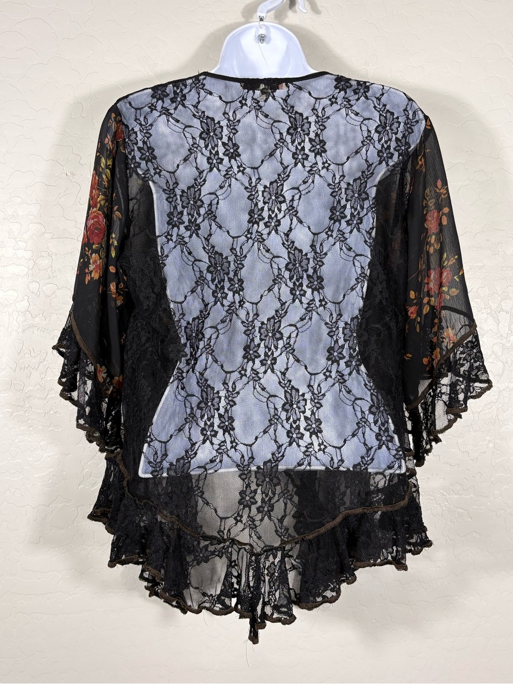 Vintage 90’s Y2K Spencer Alexis lace floral whimsigoth Romantic Cardigan Small - Picture 6 of 7